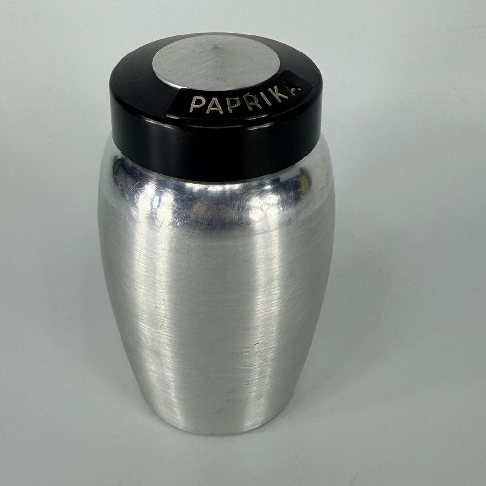 Vintage Kromex Spum Aluminum Spice Jar 4" Paprika